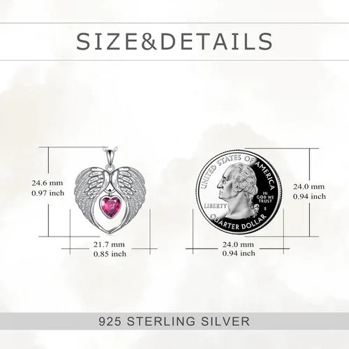 Vista 5 de PORTCAS Collar con colgante de alas de ángelcruzabejagato, plata de ley, regalo de joyería para mujeres y niñas