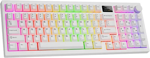 Vista 9 de TECWARE Spectre Teclado mecánico para juegos 96% RGB Pantalla LCD personalizable Inalámbrico de tres modos con perilla Montaje en junta