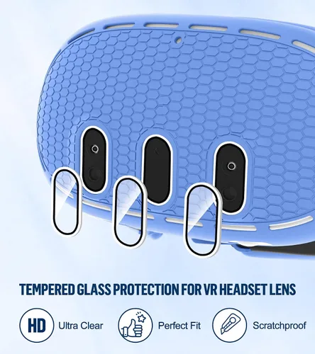 Vista 4 de Silicone Cover Set Compatible with OculusMeta Quest 3, Touch Controller Grips Cover, VR Shell Cover, Facial Interface Cover, Protective Lens Cover