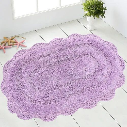 Vista 71 de Chardin home Alfombra de baño de ganchillo beige, alfombra de baño ovalada 100% algodón con borde de ganchillo artesanal hecho a mano, alfombra