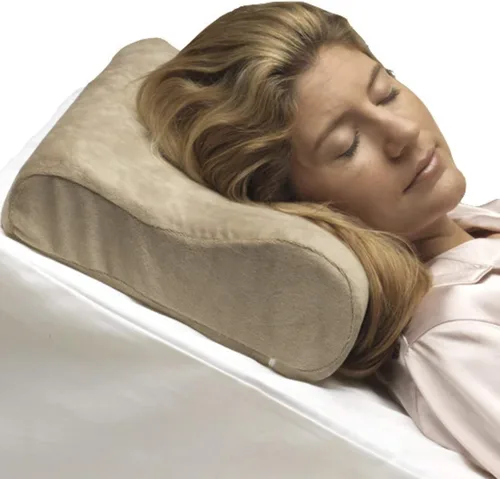 Vista 7 de PCP Almohada cervical de espuma viscoelástica tamaño viaje con funda extraíble, color beige