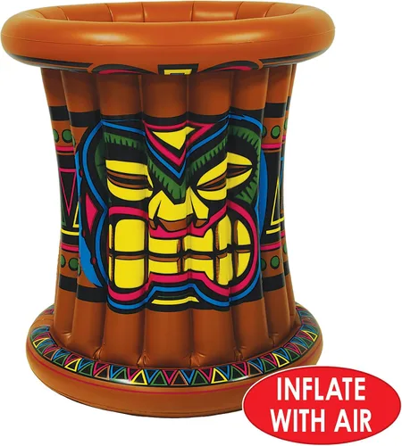 Vista 3 de Beistle 50257 Hielera inflable Tiki de 22 x 25 pulgadas, paquete de 1, multicolor