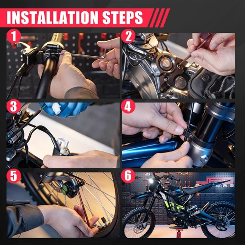 Vista 5 de Kit de freno trasero para motocicleta Sur Ron Dirt Bike, cilindro maestro de freno hidráulico con depósito para SurRon Light Bee Sur-Ron X/S