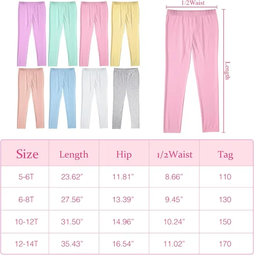 Vista 2 de Paquete de 8 pantalones cortos para niñas, pantalones cortos de ciclismo para danza, gimnasia, yoga, pantalones cortos de seguridad activos