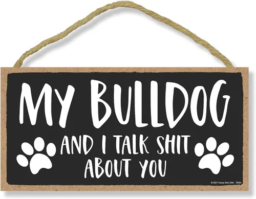 Vista 8 de Honey Dew Gifts My Basset Hound and I Talk Shit About You - Cartel colgante de pared, 10 x 5 pulgadas, decoración para amantes de los perros