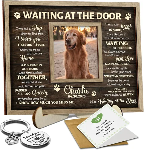Vista 16 de vinatimes Caja de sombra de regalo conmemorativo para mascotas de 8.6 pulgadas, soporte para collar negro, marco de fotos, kit de tinta de pata
