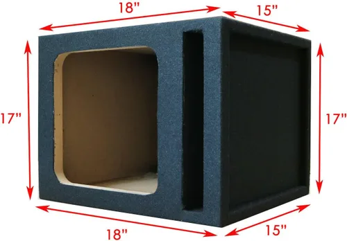 Vista 2 de Caja de subwoofer cuadrada ventilada con puerto individual de 12 pulgadas, madera MDF - CA-12PSK - Compatible con subwoofer Kicker L7 L5