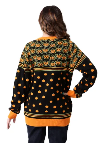 Vista 4 de Suéter Adulto de Calabaza para Halloween Multicolor