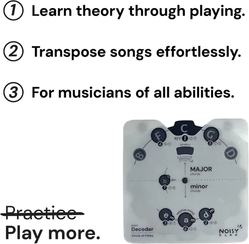 Vista 4 de Herramienta de Rueda del Círculo de Quintas con Soporte Integrado - Herramienta de Aprendizaje Musical para el Regreso a Clases - Decodificador