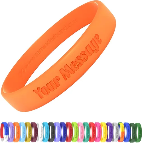 Vista 10 de Pulseras de silicona personalizadas de Reminderband, pulseras de silicona personalizadas, pulseras personalizables, pulseras personalizadas de goma