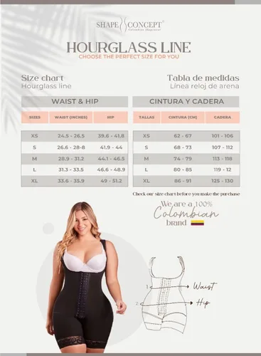 Vista 3 de SHAPE CONCEPT 053 044 040 Fajas Colombianas Reductoras y Moldeadoras Prenda de Compresión Postoperatoria, Prenda de Abdominoplastia