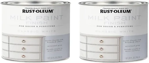 Vista 9 de Rust-Oleum 331049 - Pintura de acabado mate, 32 onzas líquidas (paquete de 1), color blanco clásico