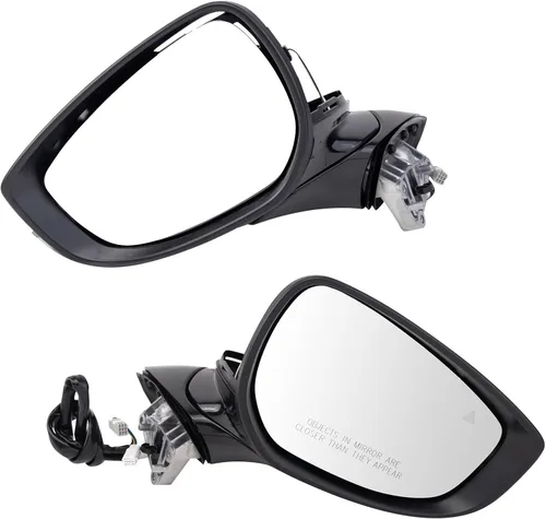 Vista 83 de TRQ Conjunto de 2 piezas de espejo lateral para conductor y pasajero, ajuste eléctrico, sin calefacción, sin memoria, color negro, compatible