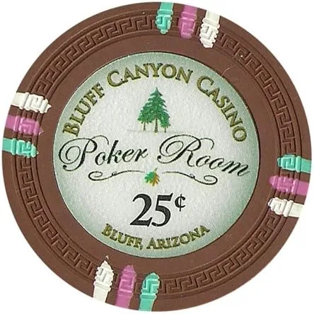 Vista 3 de Bluff Canyon - Juego de muestras de fichas de póquer de arcilla de 14 gm, 12 fichas nuevas