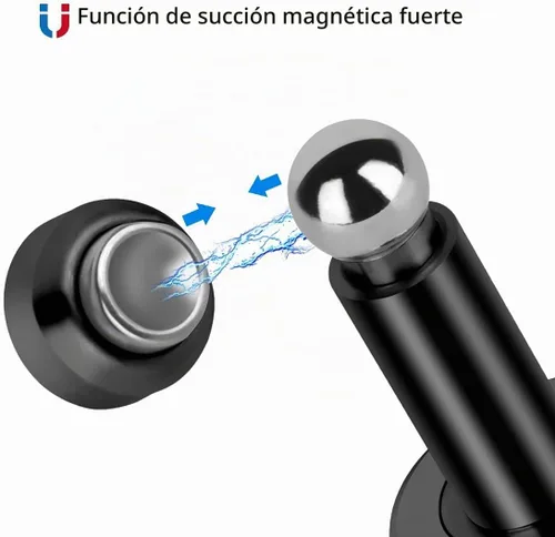 Vista 5 de Tope de puerta magnético de altura ajustable, tope magnético resistente, soporte de puerta de acero inoxidable 304 con montaje en pared y piso Negro