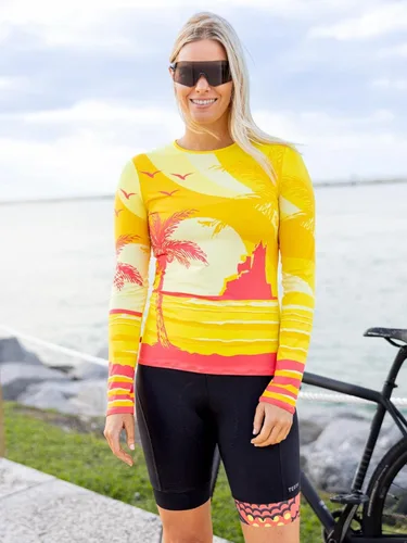 Vista 2 de Terry Soleil - Camiseta de manga larga para mujer, con protección solar UPF 50+, estilo de vida al aire libre, ajuste atlético