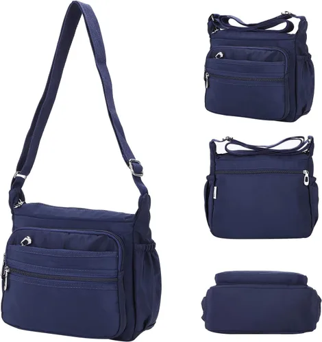 Vista 6 de Bolso bandolera impermeable para mujer, bolso bandolera de nailon, casual