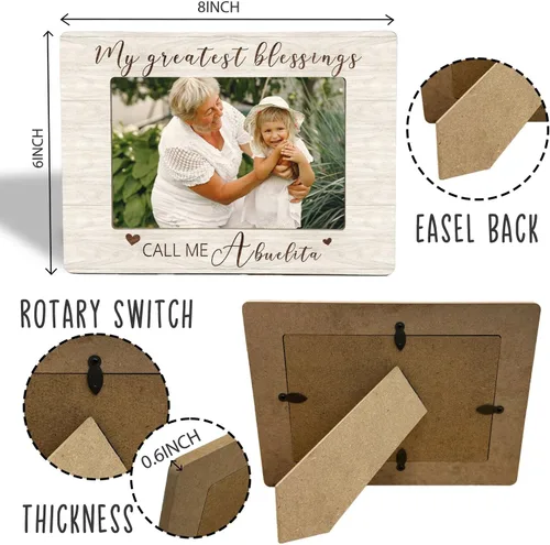 Vista 2 de Abuelita Gifts - Marco de fotos de madera de Abuela Gifts de 4 x 6, regalo para el día de la madre, cumpleaños, Navidad
