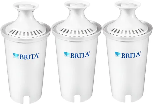 Vista 5 de Brita Dispensador de filtro de agua XL para grifo y agua potable con 4 filtros estándar, dura 2 meses cada uno, capacidad de 27 tazas, sin BPA, gris