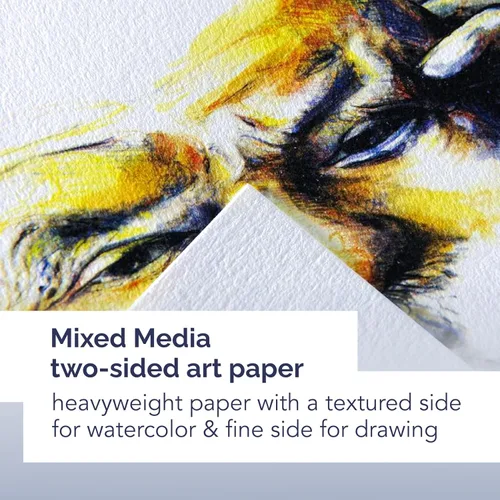 Vista 2 de Canson Artist Series - Papel mixto con encuadernación de alambre, 5.5 x 8.5 pulgadas, 40 hojas (138 libras/7.90 oz), papel de artista para adultos