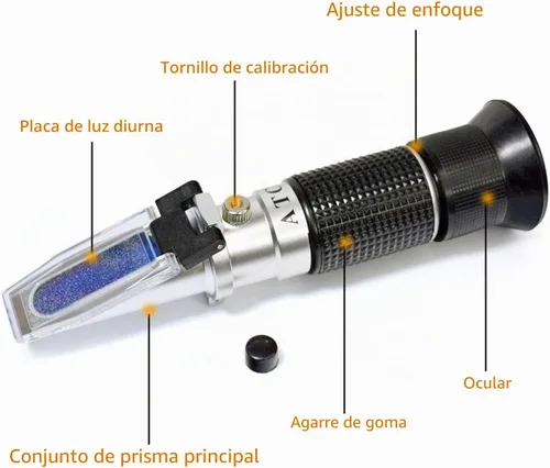 Vista 2 de Aqueous Lab Refractómetro para miel, refractómetro rango de escala 58-90%