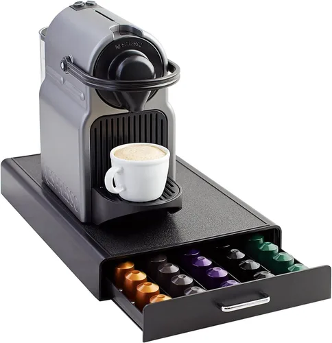 Vista 7 de Amazon Basics – Cajón de almacenamiento de cápsulas de café Nespresso OriginalLine, capacidad de 50 cápsulas, negro