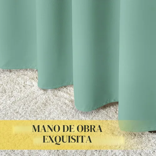 Vista 6 de NICETOWN - Cortinas cortas para oscurecimiento de habitación, de 54 pulgadas de largo para sala de estar, cortinas con ojales, reducción de sonido