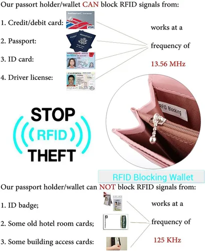 Vista 7 de UTO Cartera RFID para mujer, de gran capacidad, de piel sintética, tarjetero, funda para teléfono, bolsillo con cremallera, embrague Gris