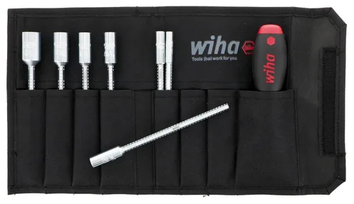 Vista 4 de Wiha 28196 Drive-Loc VI Juego de cuchillas intercambiables en bolsa duradera, 8 piezas