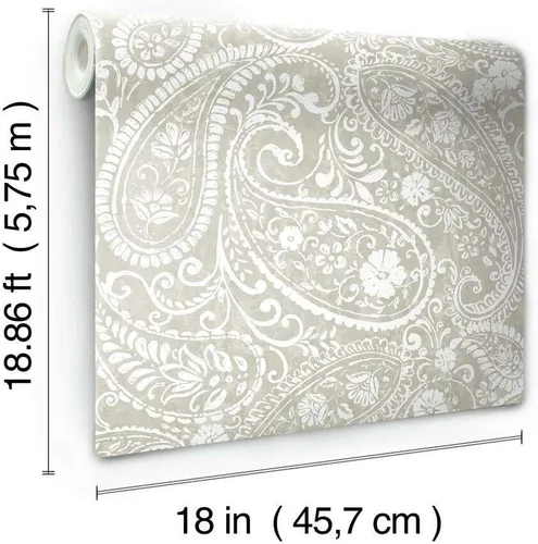 Vista 6 de RoomMates RMK11580RL - Papel pintado de cachemira beige