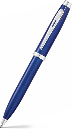 Vista 5 de Sheaffer 100 Bolígrafo de laca negra brillante con ribete cromado pulido