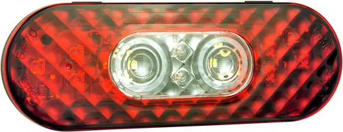 Vista 14 de Grote 54702 Luces LED Ovaladas de 6" de Parada, Trasera y Giro con Respaldo Integrado, Carcasa Rígida Integrada Rojo