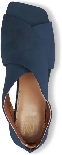 Vista 2 de LEHOOR Botines de tacón grueso para mujer, con puntera abierta, de gamuza, con corte lateral, puntera abierta, cuadrada, de 2 pulgadas, tacón medio
