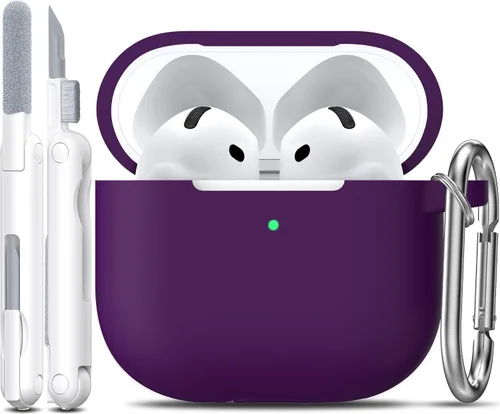 Vista 134 de R-fun for AirPods 2nd/1st Case Silicone Cover, Banana Violet Violeta plátano