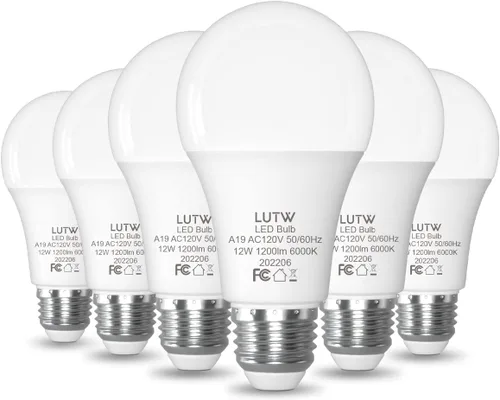 Vista 10 de Bombillas LED A19 E26, 60 W Eqv, 9 W, 2700 K, no regulables, paquete de 6 900 lúmenes, luz blanca cálida, ideal para iluminación de dormitorio