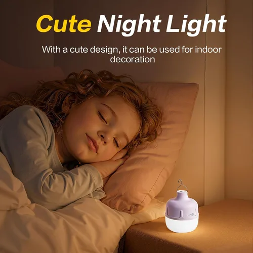 Vista 7 de VAVOFO Linterna LED de campamento de 20 W, recargable, luz de campamento de 1200 lúmenes, luz portátil de tienda de campaña de 3000 mAh, linterna