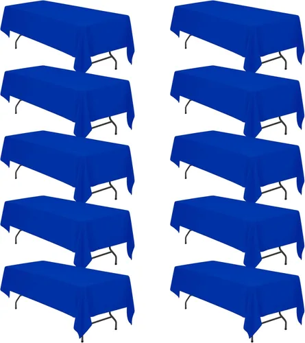 Vista 113 de BRILLMAX - Manteles para mesa rectangular de 6 pies, tela de lino de poliéster, lavable, para boda, recepción, banquete, fiesta de cumpleaños, 60 x