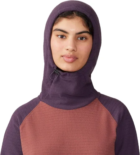 Vista 4 de Mountain Hardwear Sudadera con capucha Summit Grid para mujer, Clay EarthBlurple, talla M