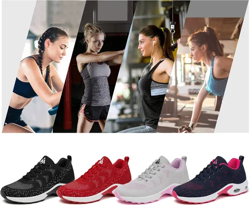 Vista 7 de Mishansha - Tenis para mujer, transpirables, con amortiguación de aire, para correr y caminar