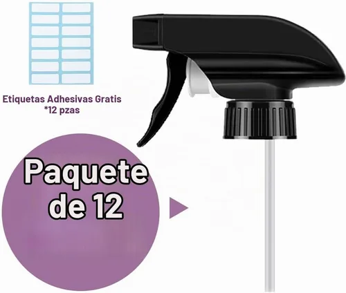 Vista 6 de AMORIX Boquilla pulverizadora de gatillo de botella de 12 piezas, boquilla de repuesto resistente con pulverizador de corriente de niebla, se adapta