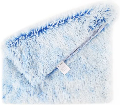 Vista 6 de DECOBIRD Funda de almohada de 18 x 18 pulgadas, extra suave, lumbar, peluda, de piel sintética, decoración del hogar, funda de cojín de doble cara
