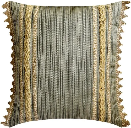 Vista 20 de The HomeCentric Fundas de almohada decorativas beige de 12 x 12 pulgadas (11.8 x 11.8 in), encaje de yute y almohadas marroquíes para sofá