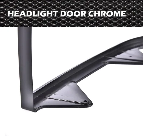 Vista 7 de CNNELL Parrilla para puerta de faros delanteros, 1 par, color negro cromado, compatible con Ford F150 F250 F350 Bronco 1992-1996