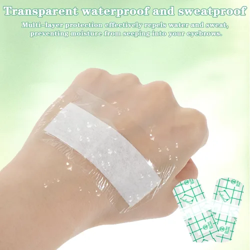 Vista 5 de 40 cubiertas de cejas, cubierta de plástico para cejas para ducha, protector de ojos impermeable para cejas, protección de tatuajes, película