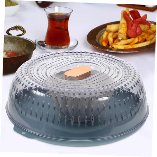 Vista 4 de UPKOCH Cubierta transpirable para verduras, bandeja transparente de plástico, cubierta de salpicaduras de microondas, cubierta de alimentos, caja