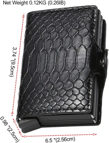 Vista 7 de Cartera ultrafina con bloqueo de RFID segura para tarjetas de crédito, Negro -, Minimalista