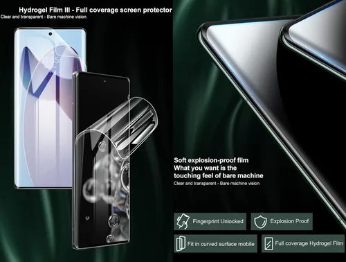 Vista 3 de 2 protectores de pantalla frontal flexible para iPhone 14 Pro Max de 6.7 pulgadas 2022 Película de hidrogel 3D transparente TPU sensible al tacto