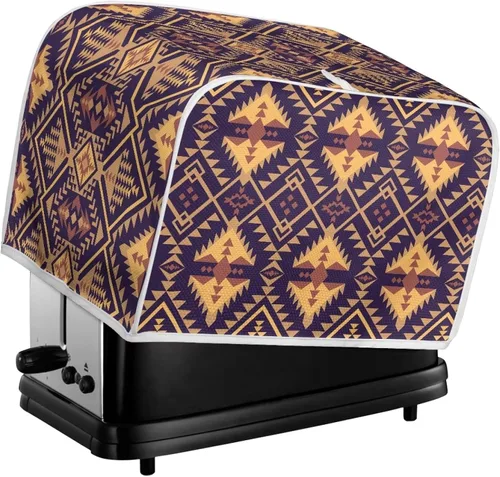 Vista 5 de Howilath Funda para tostadora de 2 rebanadas para cocina, con estampado azteca del suroeste, cubierta antipolvo, lavable e impermeable para cocina