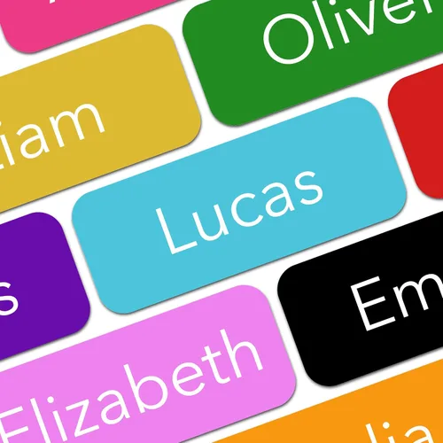 Vista 9 de Etiquetas de nombre personalizadas (210 etiquetas) (1,6 cm × 0,61 cm) Mini etiquetas adhesivas personalizadas - Etiquetas de nombre impermeables