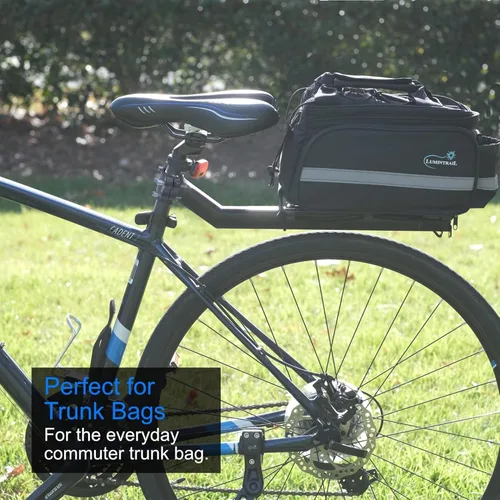 Vista 2 de Lumintrail Portaequipajes de bicicleta con capacidad de peso de 20 libras para bolsas de maletero y asa de liberación rápida
